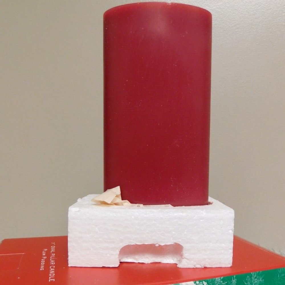Vintage Avon Oval‎ Pillar Candle 7" Plum Pudding